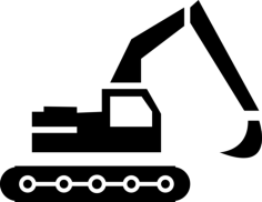 Construction Excavator Tracing Svg Vector, Free Vectors File